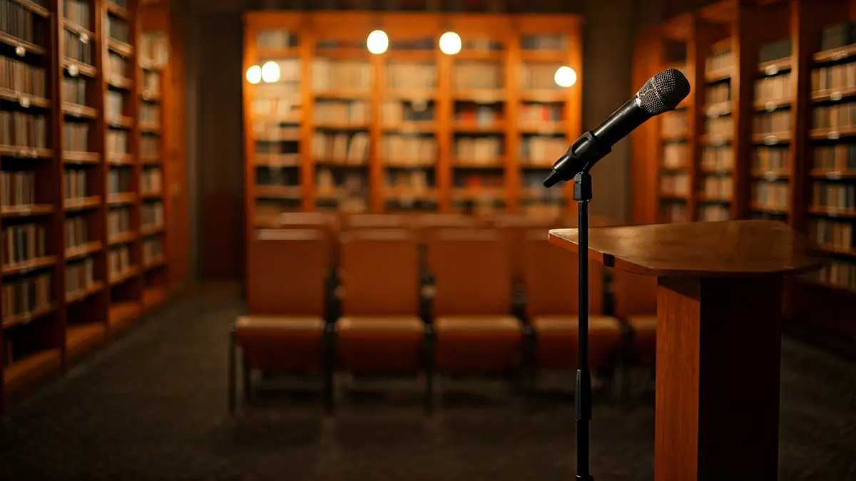 Imatge genèrica d'una sala de presentacions en una biblioteca.