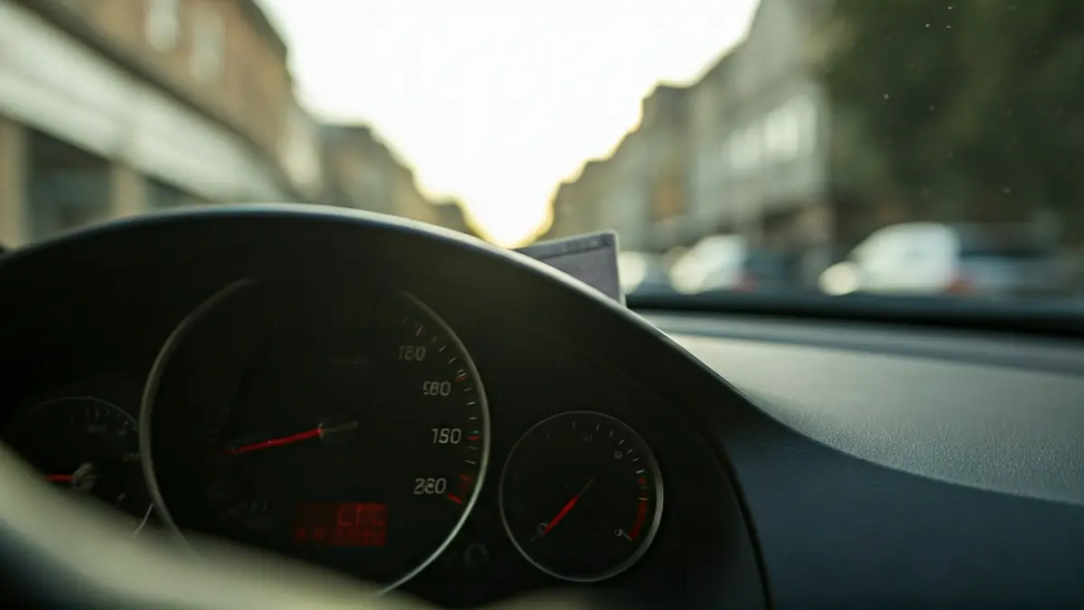 Imagen genérica de un velocímetro de coche y una multa de tráfico.