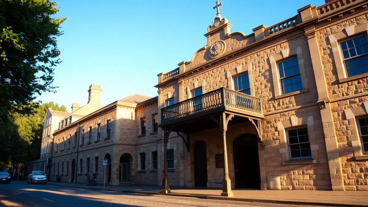 Fachada del ayuntamiento de Mont-roig del Camp bajo la luz del sol.