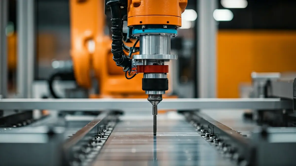 Generic image of a robotic arm on an industrial assembly line.