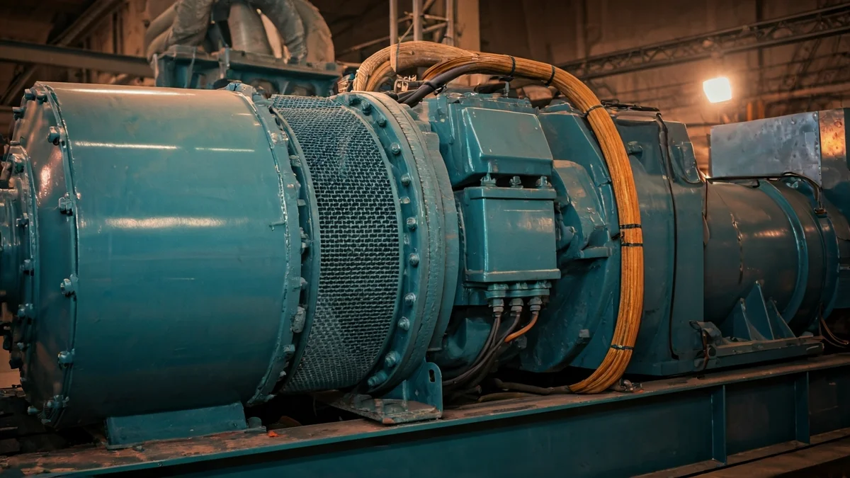 Generic image of an industrial electrical generator in an emergency setting.