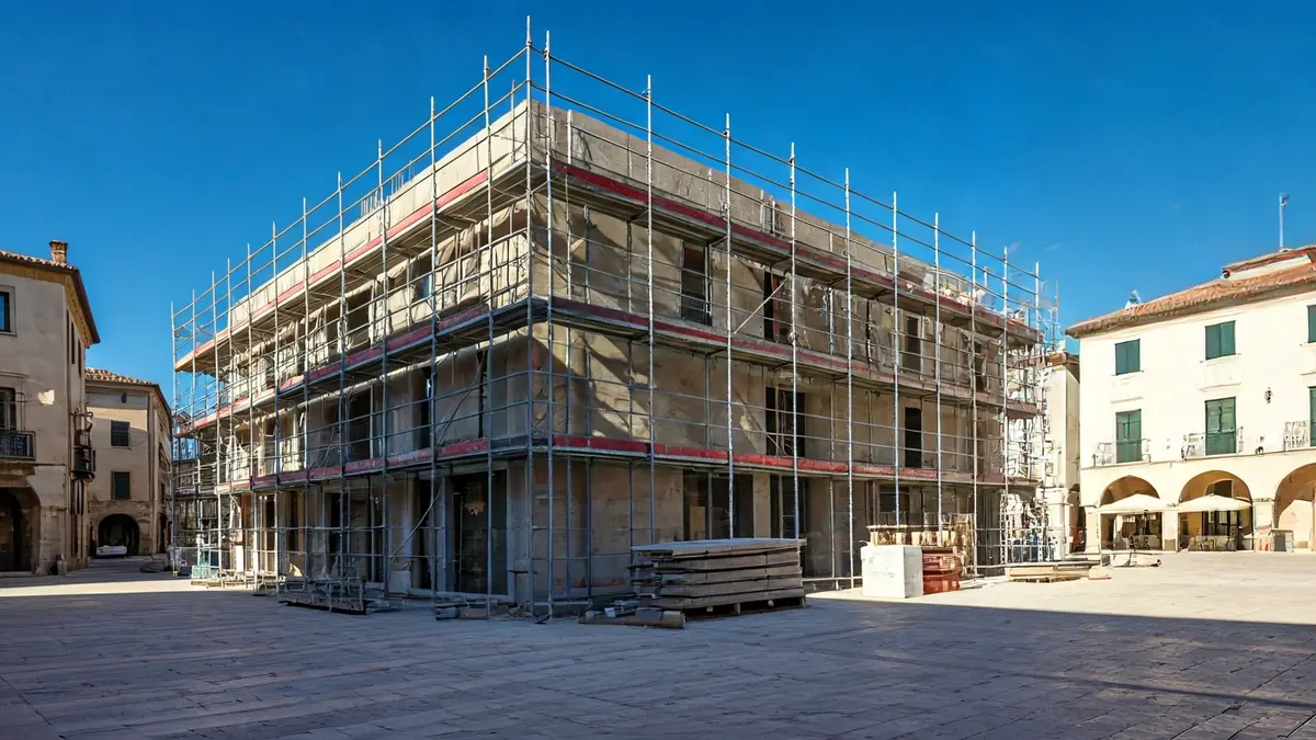 Image of construction work for a new tourism office in Salardú.