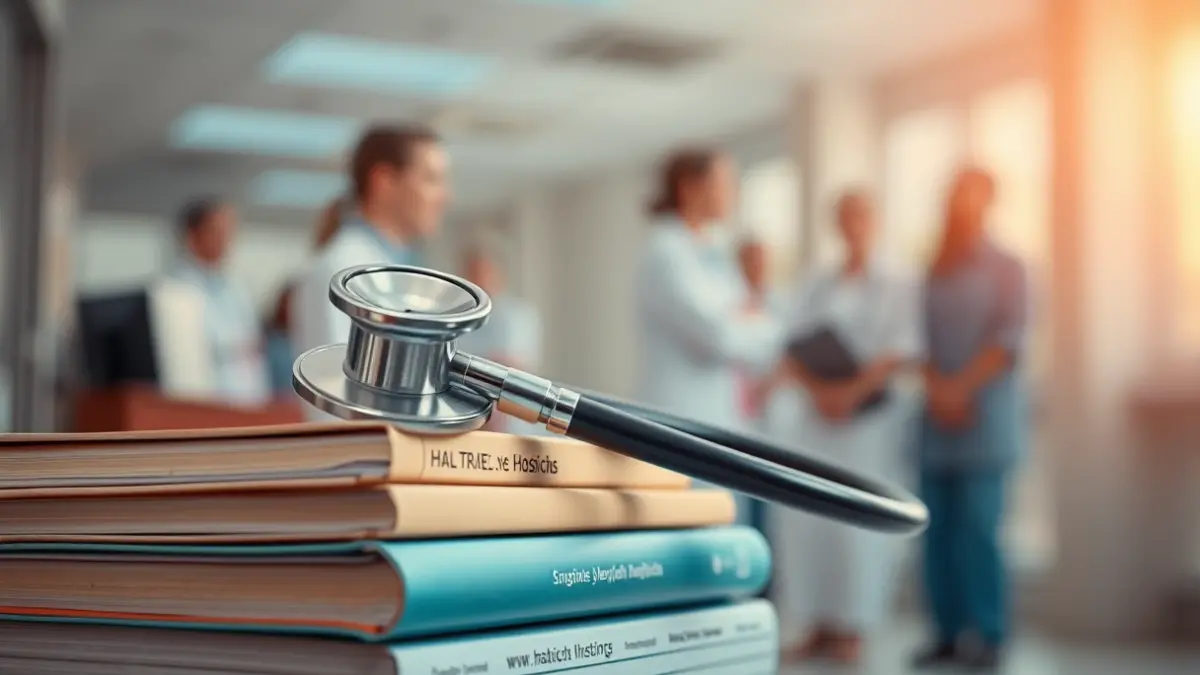 Imatge genèrica d'un estetoscopi sobre llibres de medicina, simbolitzant la formació sanitària.