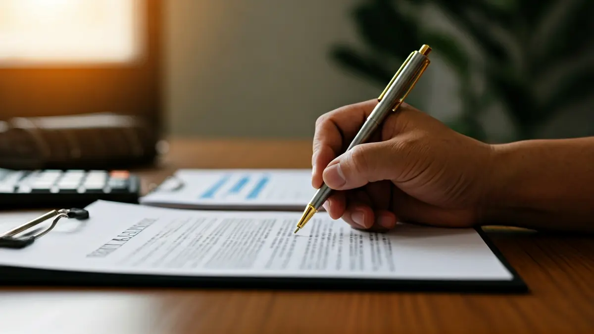 Imagen genérica de una persona rellenando documentos de solicitud de ayudas al alquiler.