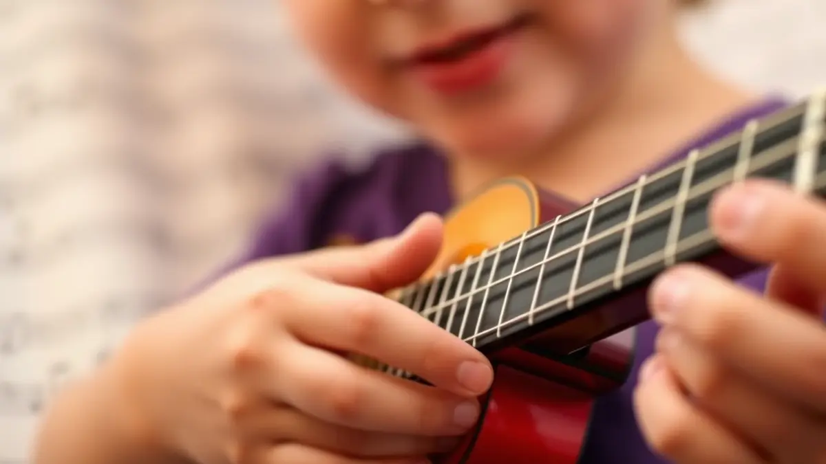 Imagen genérica de un niño aprendiendo a tocar un instrumento musical.
