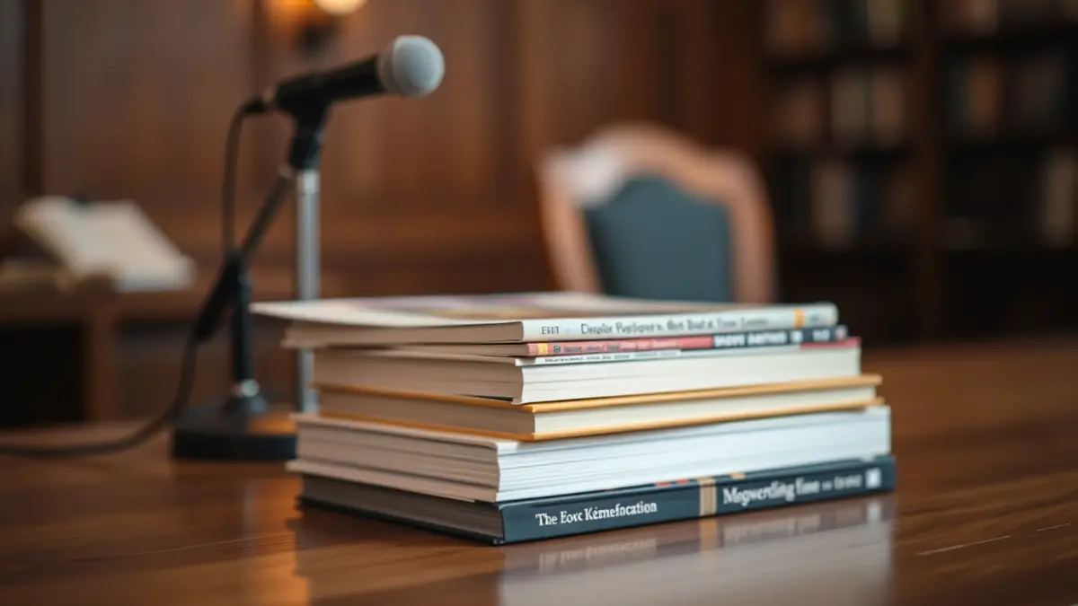 Generic image of a book presentation or cultural event.
