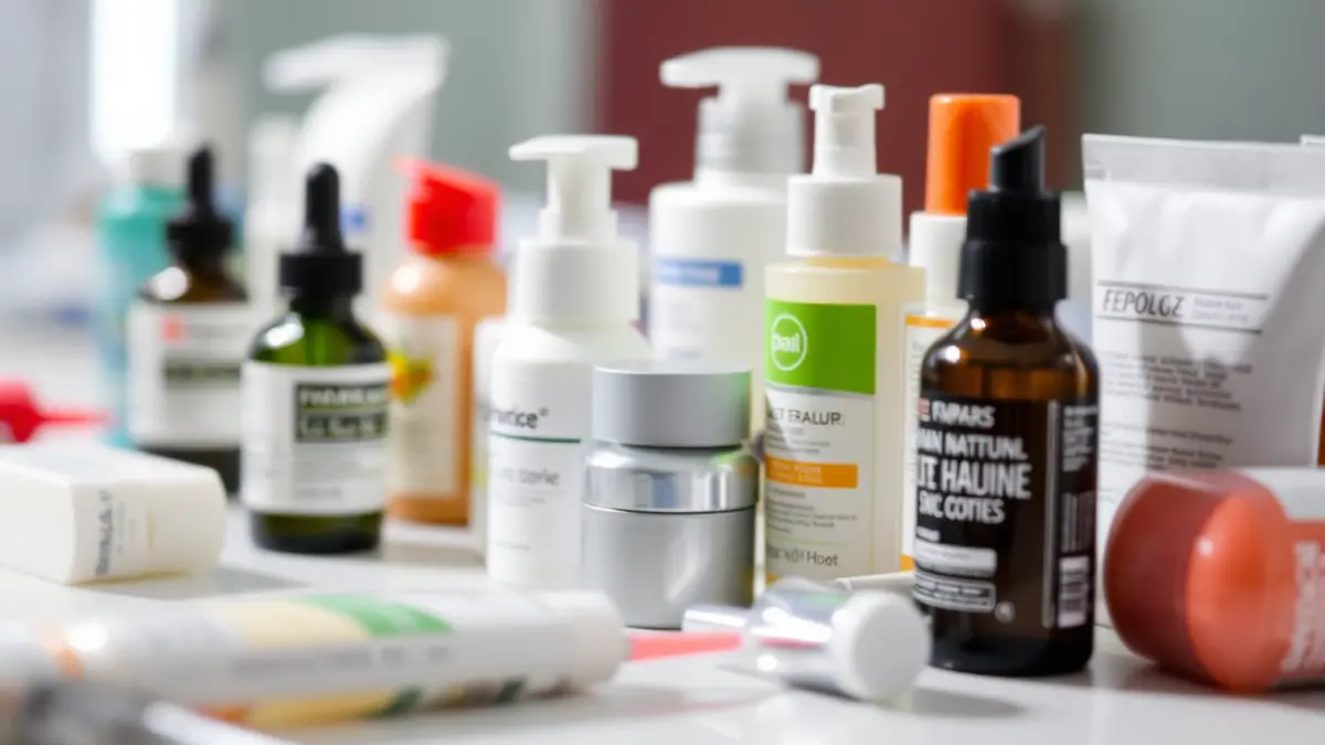 Imagen genérica de productos cosméticos bajo inspección.