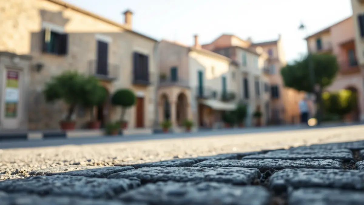 Imatge genèrica d'asfalt acabat de posar en un carrer d'una localitat mediterrània.