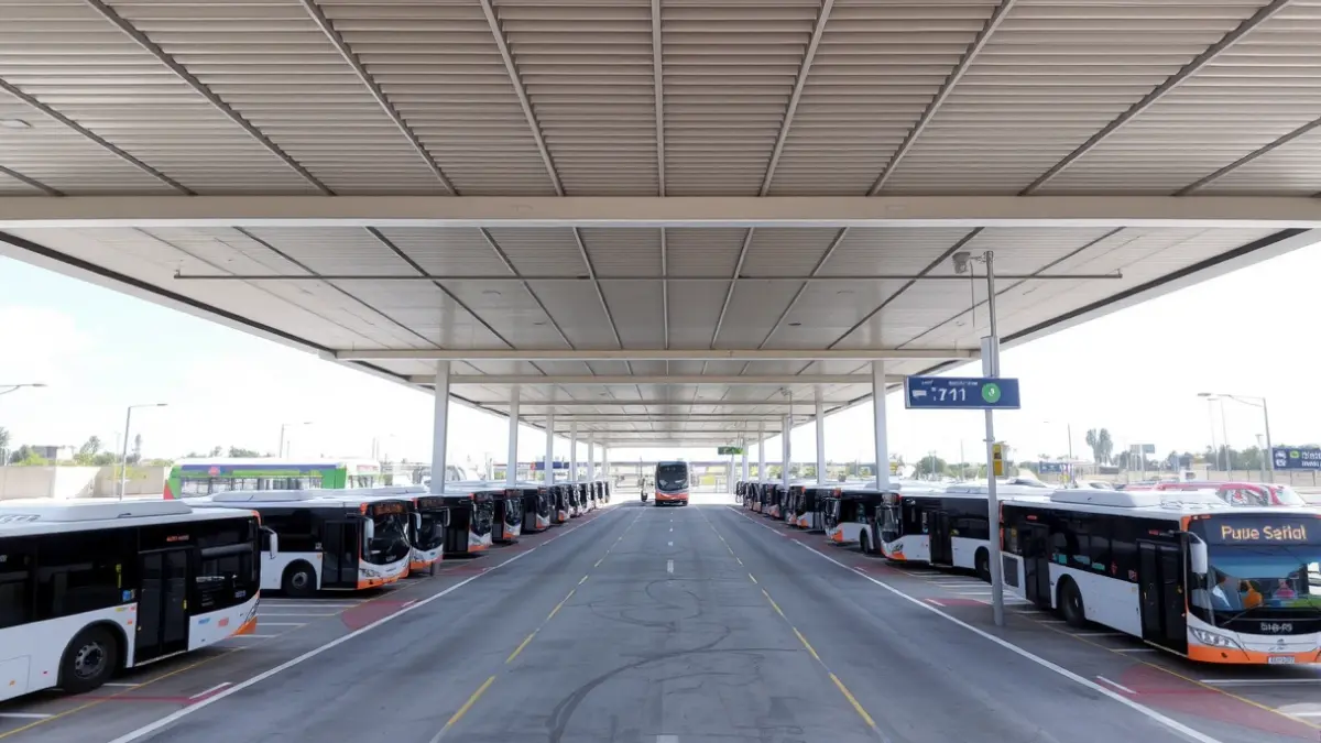 Generic image of a modern and functional bus station.
