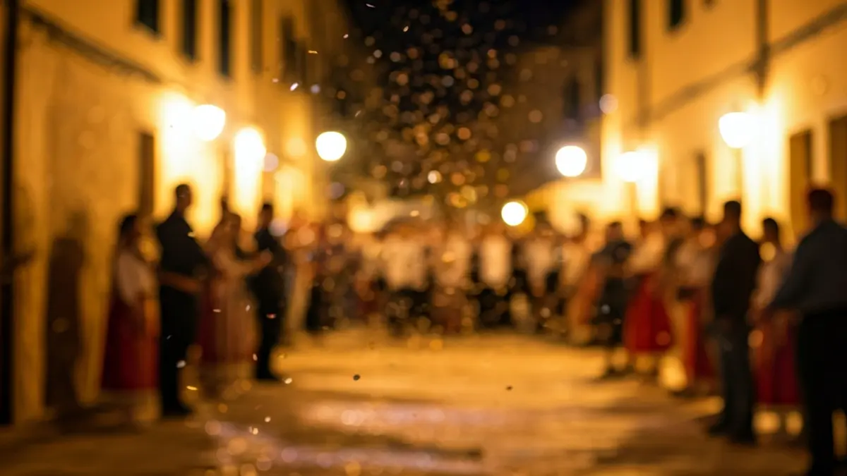 Imatge genèrica d'una festa major amb confeti i gent celebrant.