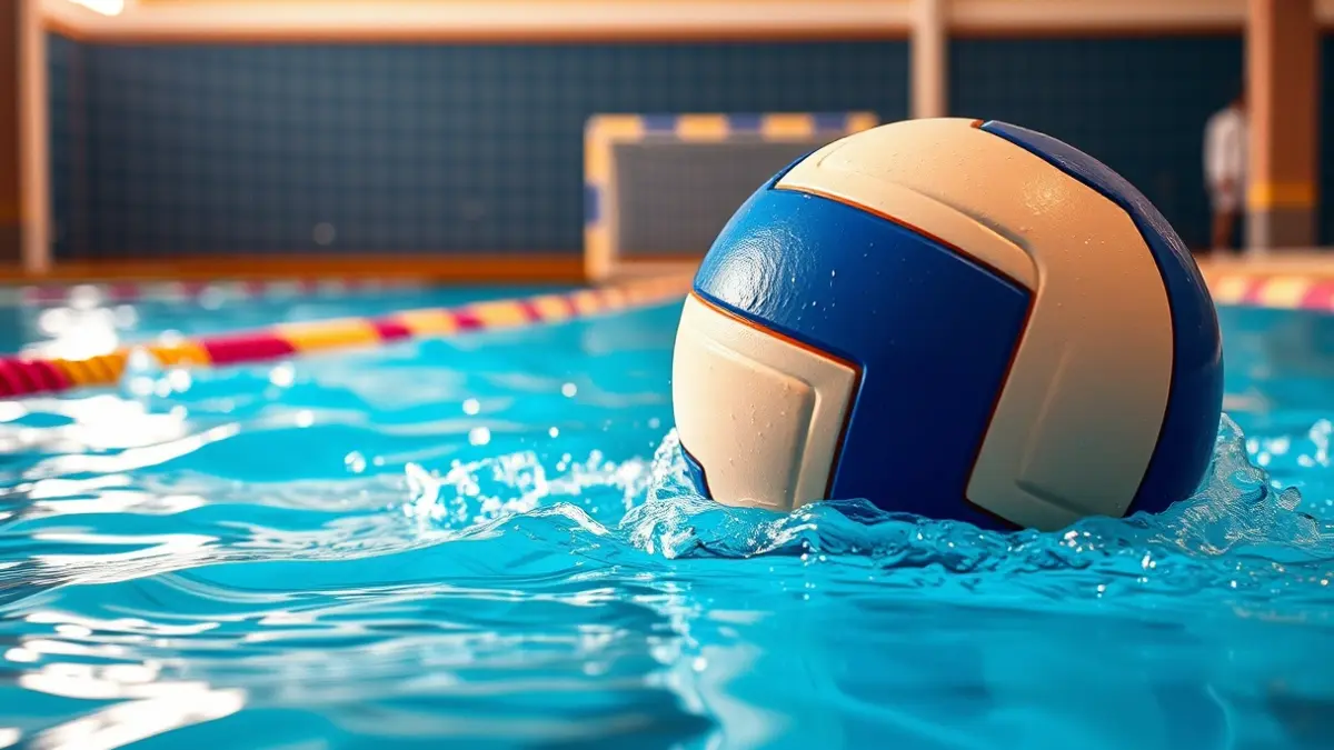 Generic image of a water polo ball in a swimming pool.