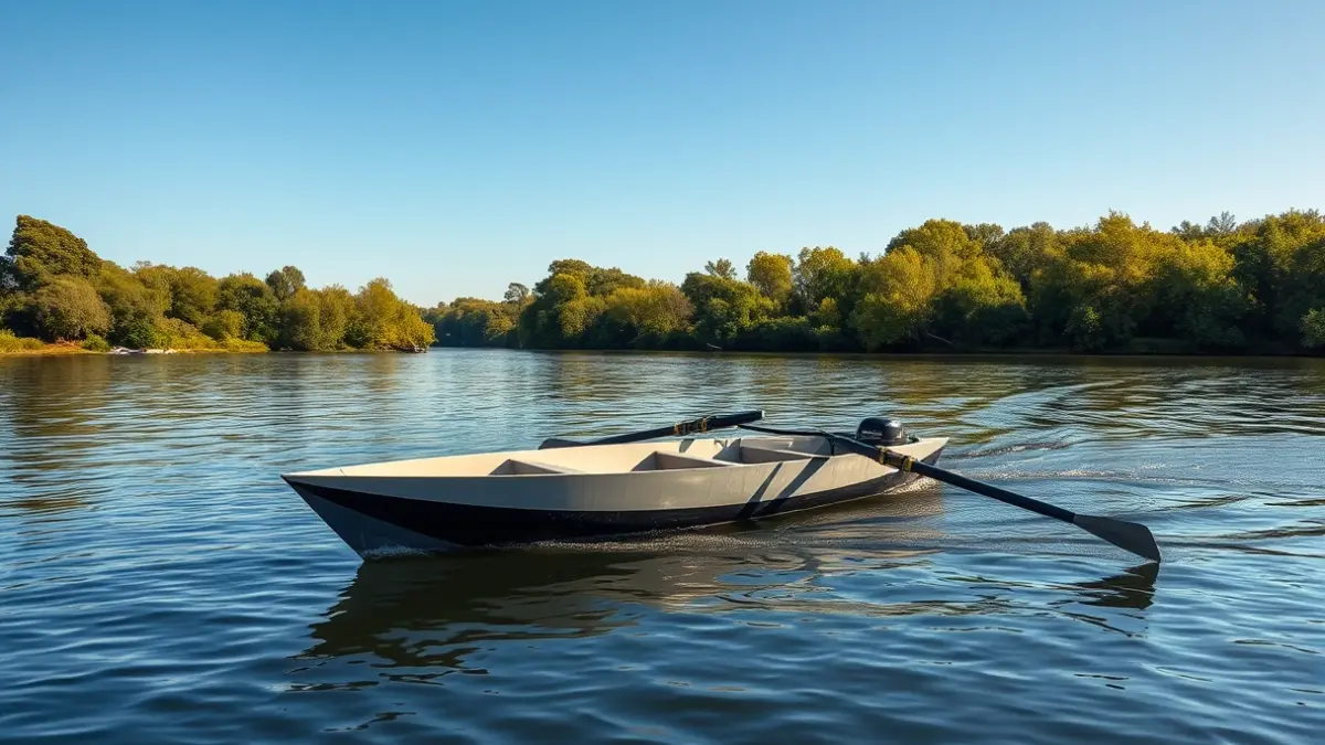 Imatge genèrica d'una embarcació de rem al riu Ebre.