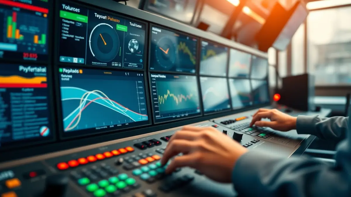 Imagen genérica de un centro de control ferroviario con pantallas y operadores.