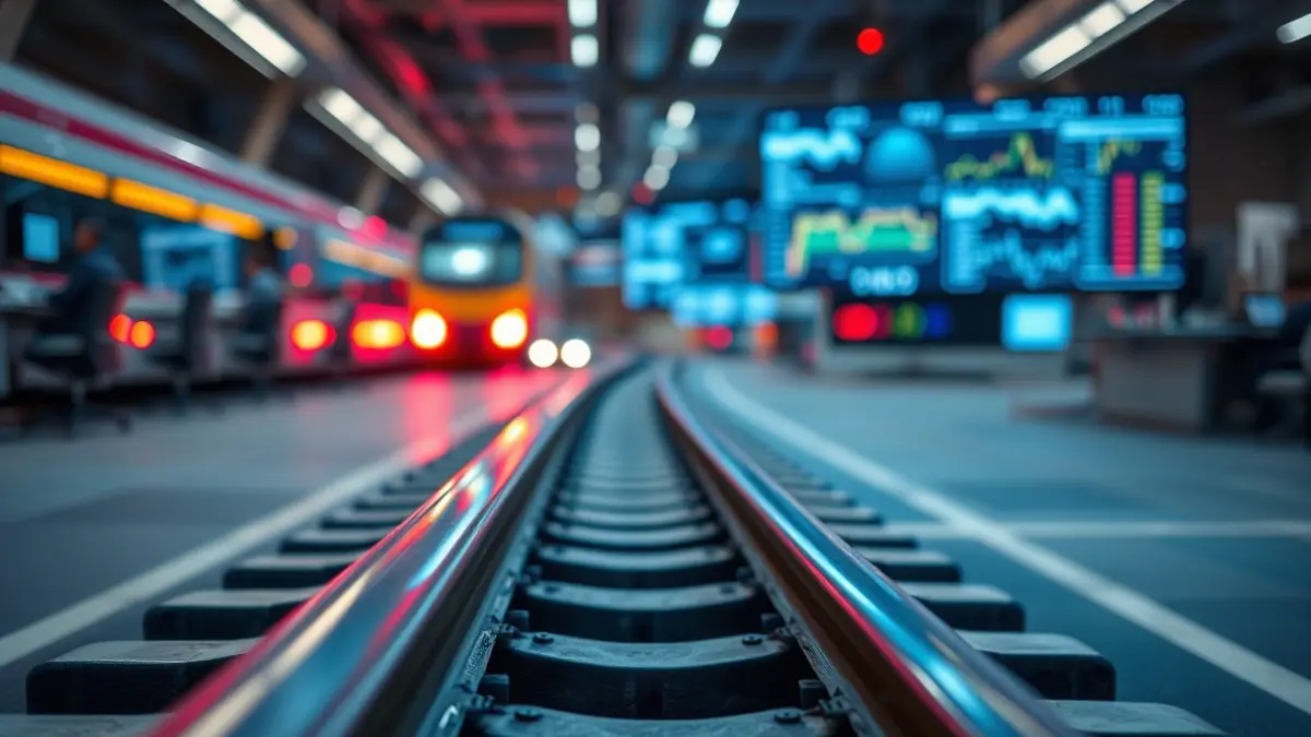 Imatge genèrica d'una via de tren amb llums borroses al fons, simbolitzant la millora del servei ferroviari.