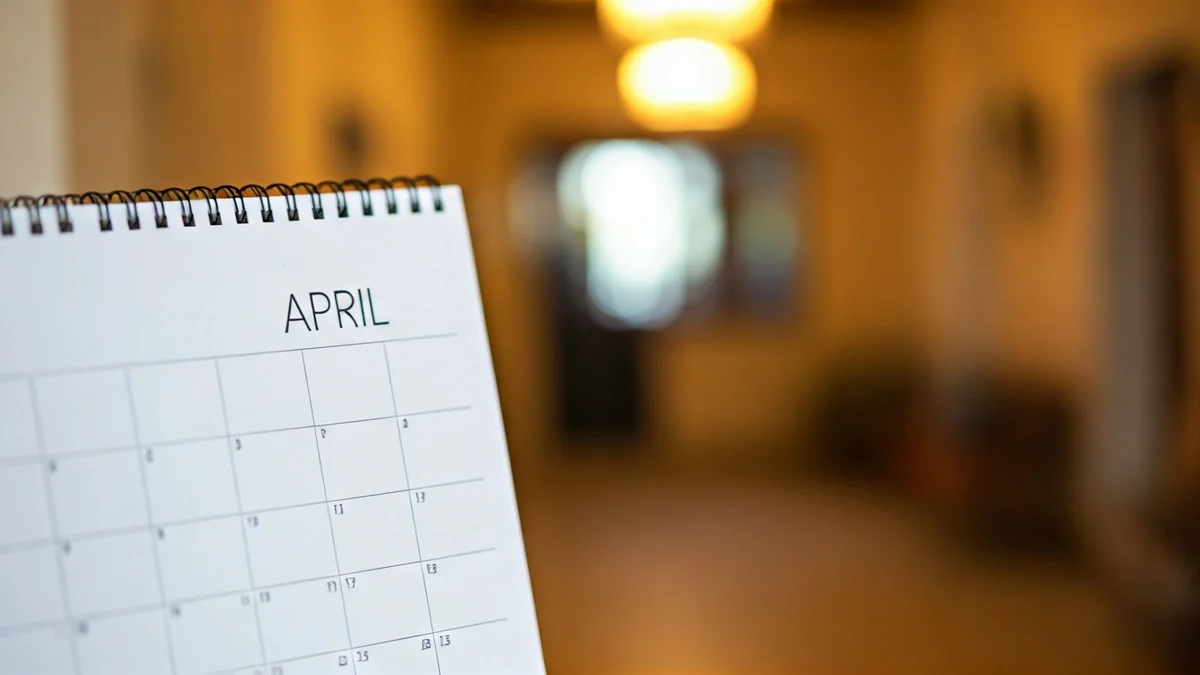 Generic image of a calendar page showing April 13th, symbolizing delayed activity start.