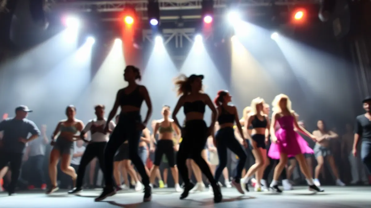 Imatge genèrica d'un escenari amb ballarins en una competició de dansa urbana.