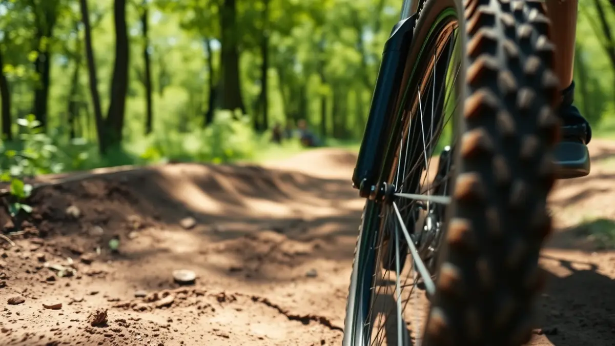 Imagen genérica de un circuito de bicicleta de montaña con elementos técnicos.