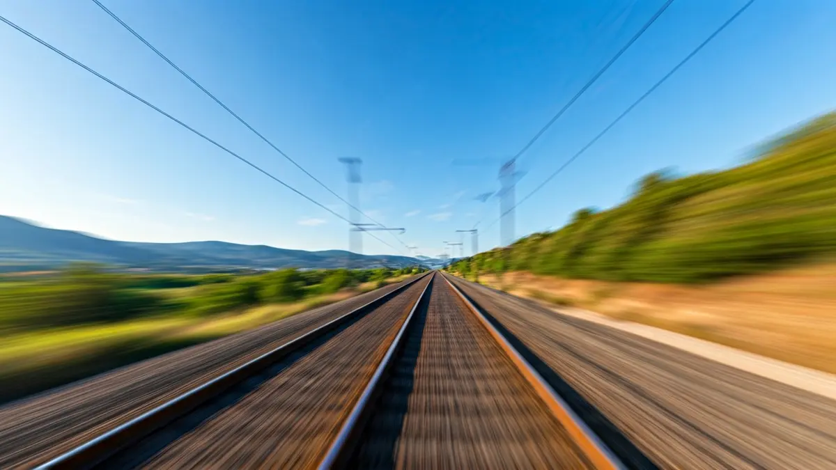 Imatge genèrica de vies de tren en un paisatge mediterrani.