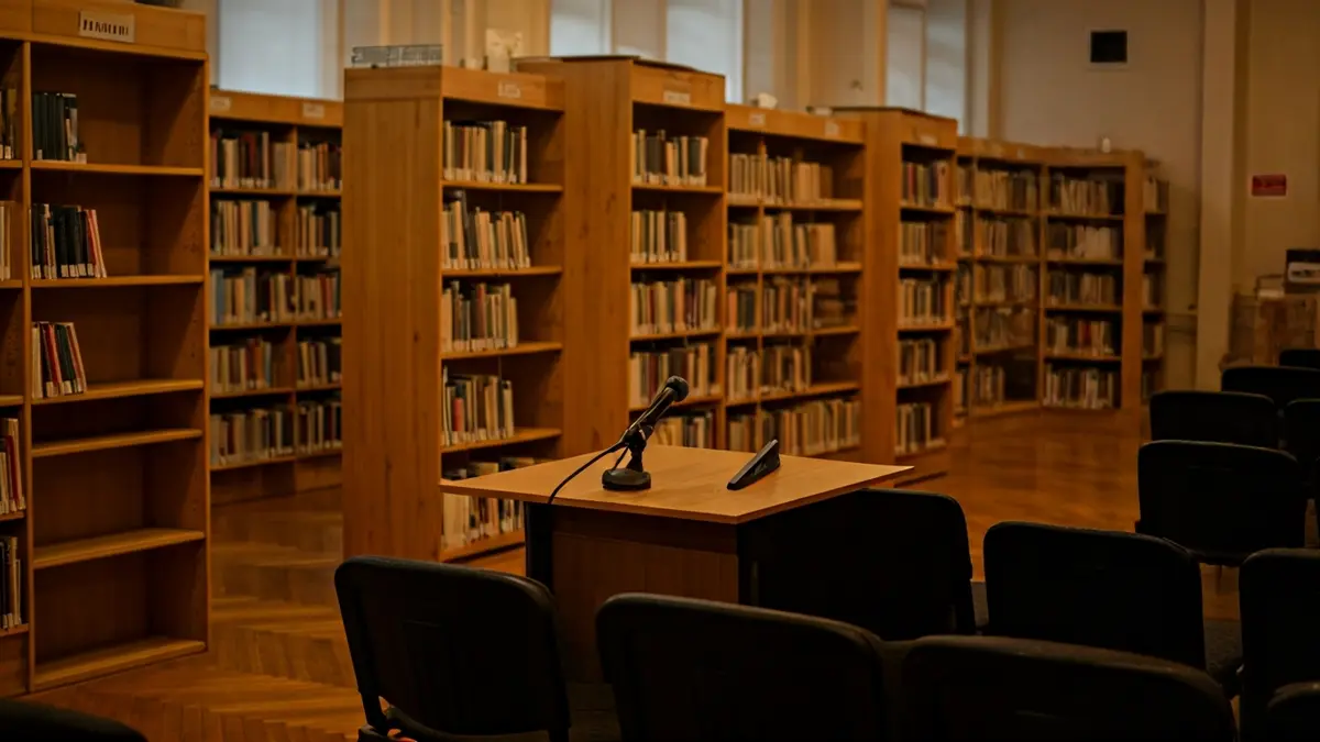 Imagen genérica de una presentación de libro en una librería o sala de lectura.
