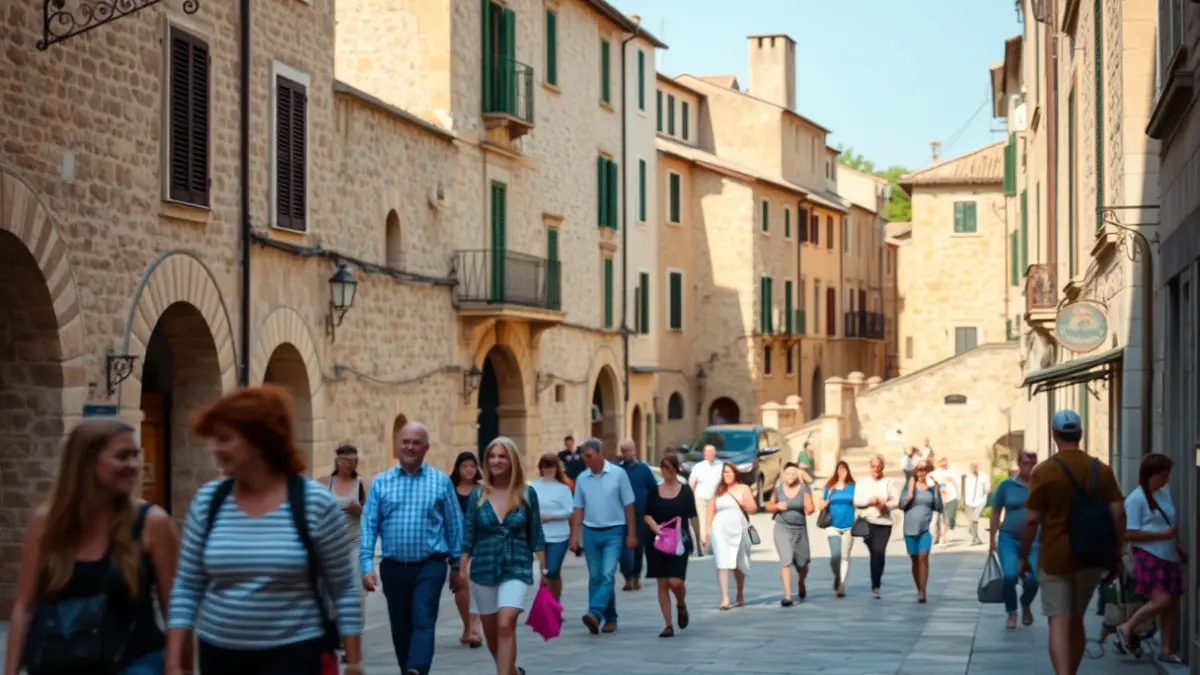 Imagen de una ruta histórica por calles antiguas con edificios de piedra.