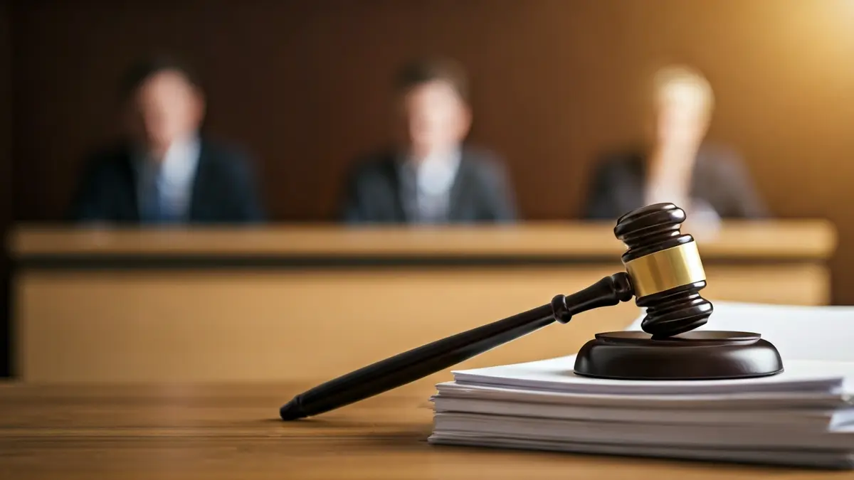 Imatge genèrica d'un mall de jutge sobre documents legals, simbolitzant la justícia.