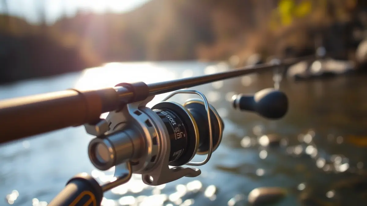 Generic image of a fishing rod with a river in the background.