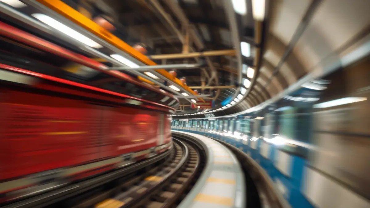 Imatge genèrica d'un túnel de metro amb llums brillants, suggerint obres i moviment.