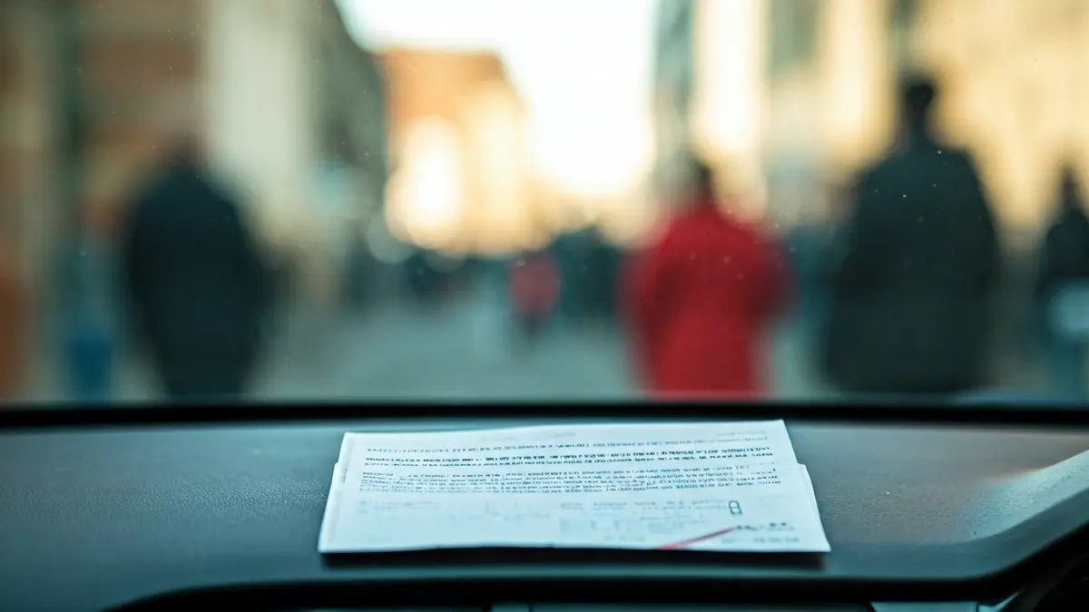 Imatge genèrica d'una multa de trànsit sobre el quadre de comandament d'un cotxe.
