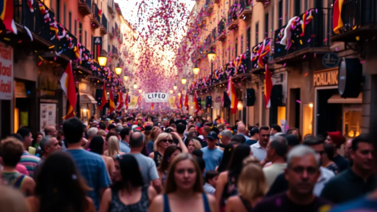 Imatge genèrica d'una festa major amb gent i confeti.