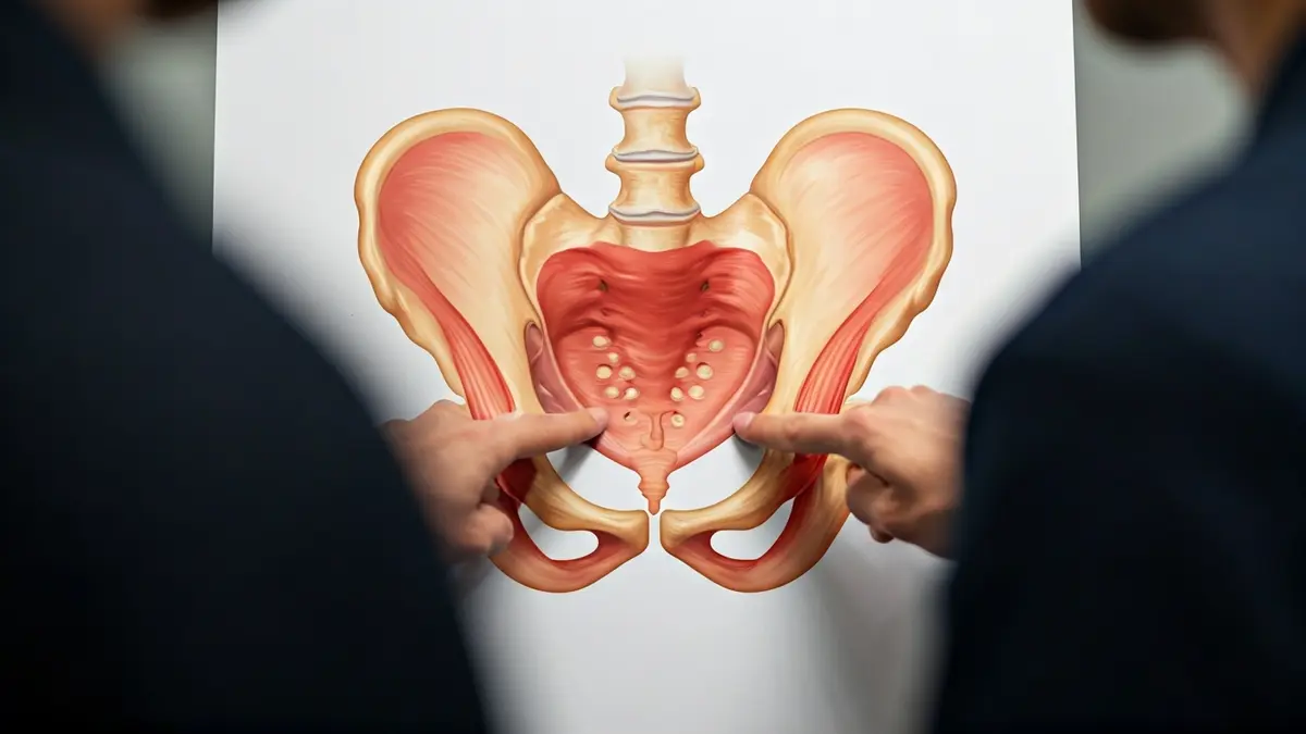 Generic image of a medical diagram of the pelvic floor.