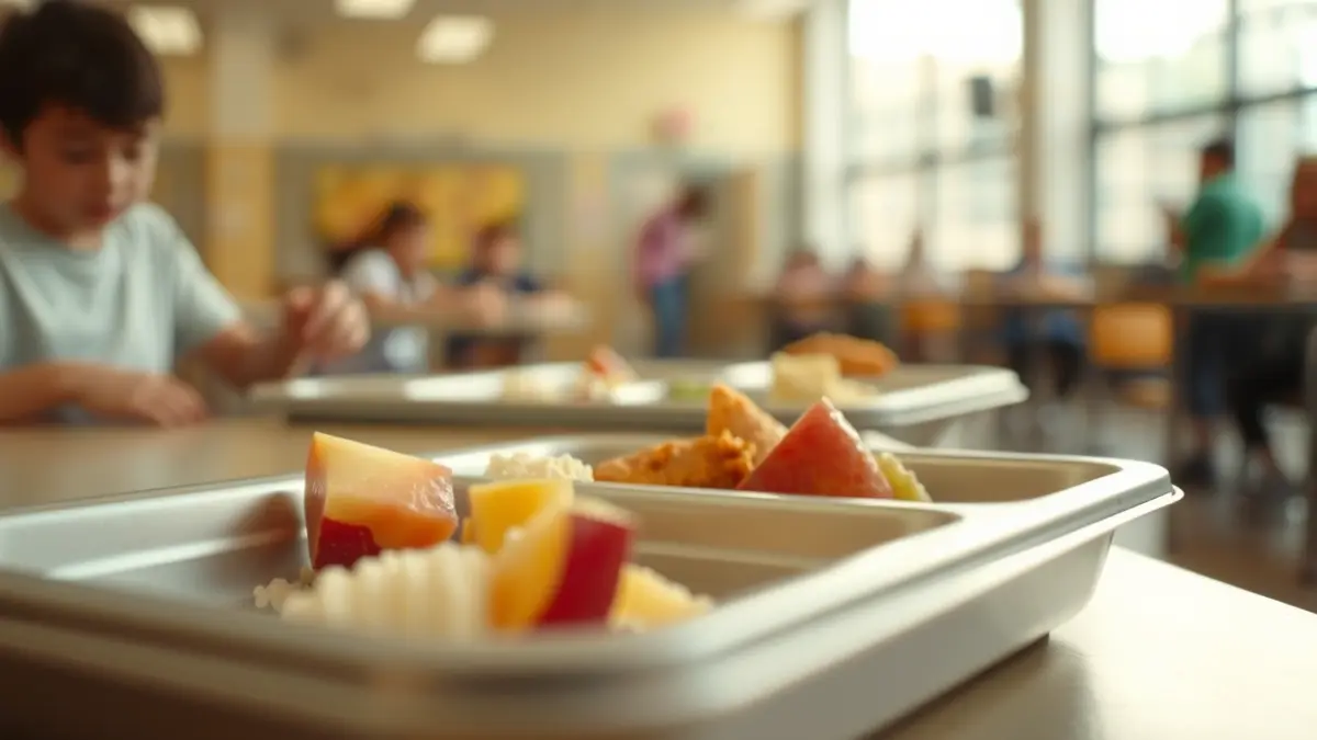 Imatge genèrica d'un plat de menjar escolar amb deficiències en la ració.