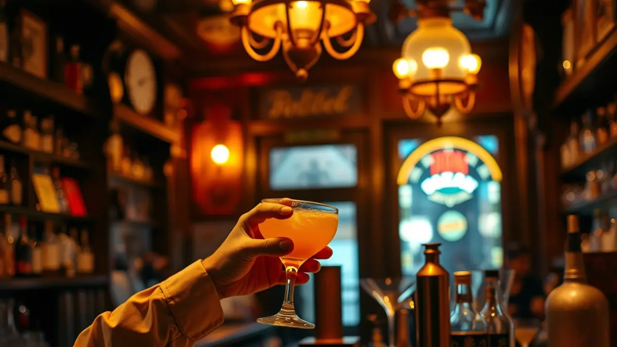 Imatge genèrica d'una cocteleria amb ambient càlid i vintage
