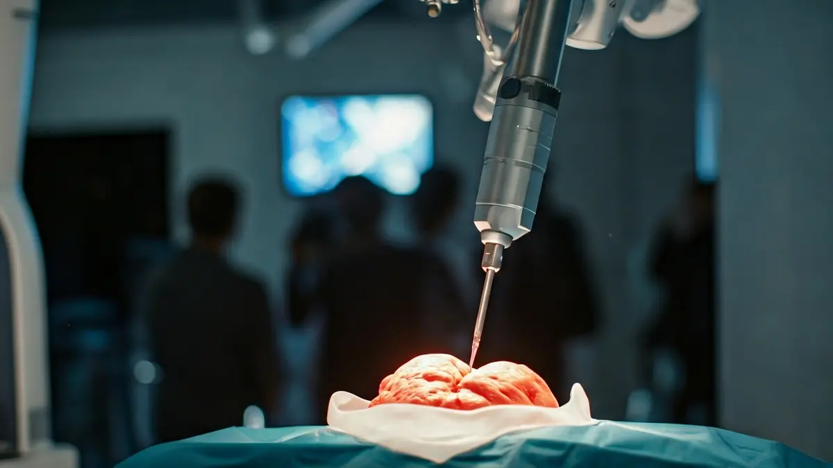 Generic image of a robotic surgical arm operating in a laboratory setting.