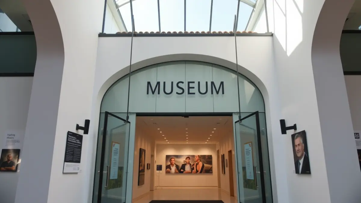 Imatge genèrica de l'entrada d'un museu amb disseny modern i llum natural.