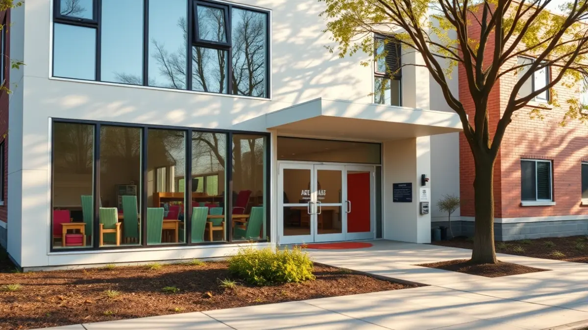 Imatge de la façana del nou edifici de l'Escola Bressol Municipal L'Estel a Tremp.