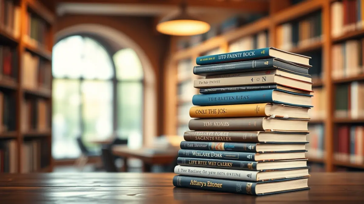 Generic image of books in a library, symbolizing reading and knowledge.