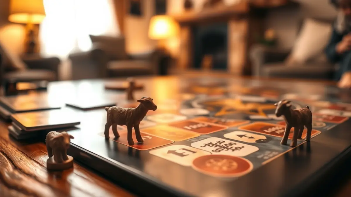 Imagen genérica de un juego de mesa con temática de ganadería.