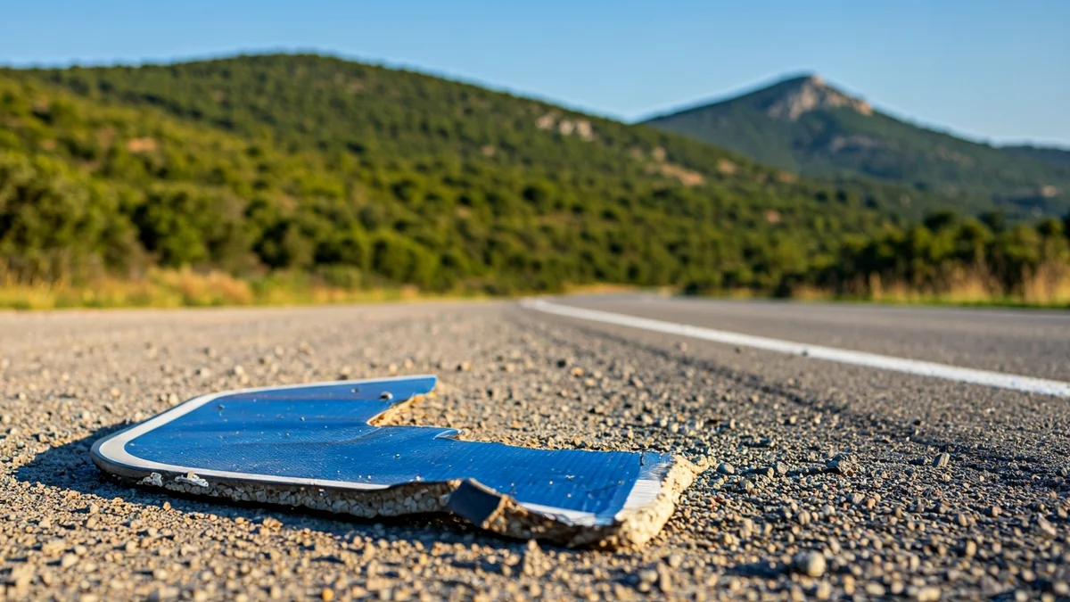 Senyal de trànsit vandalitzat a la carretera d'accés a Sant Esteve de la Sarga.