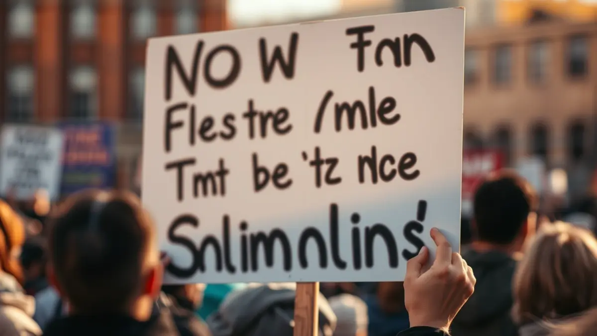 Imagen genérica de una manifestación vecinal con pancartas.