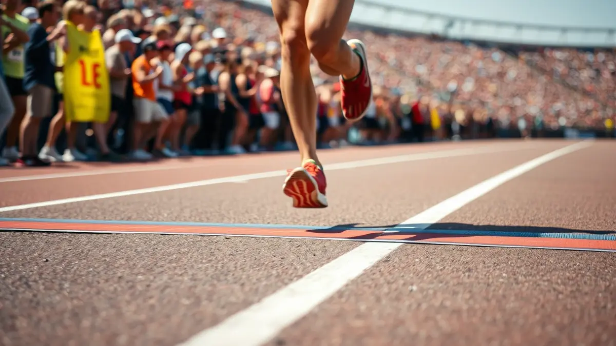 Generic image of a runner crossing the finish line in a long-distance race.