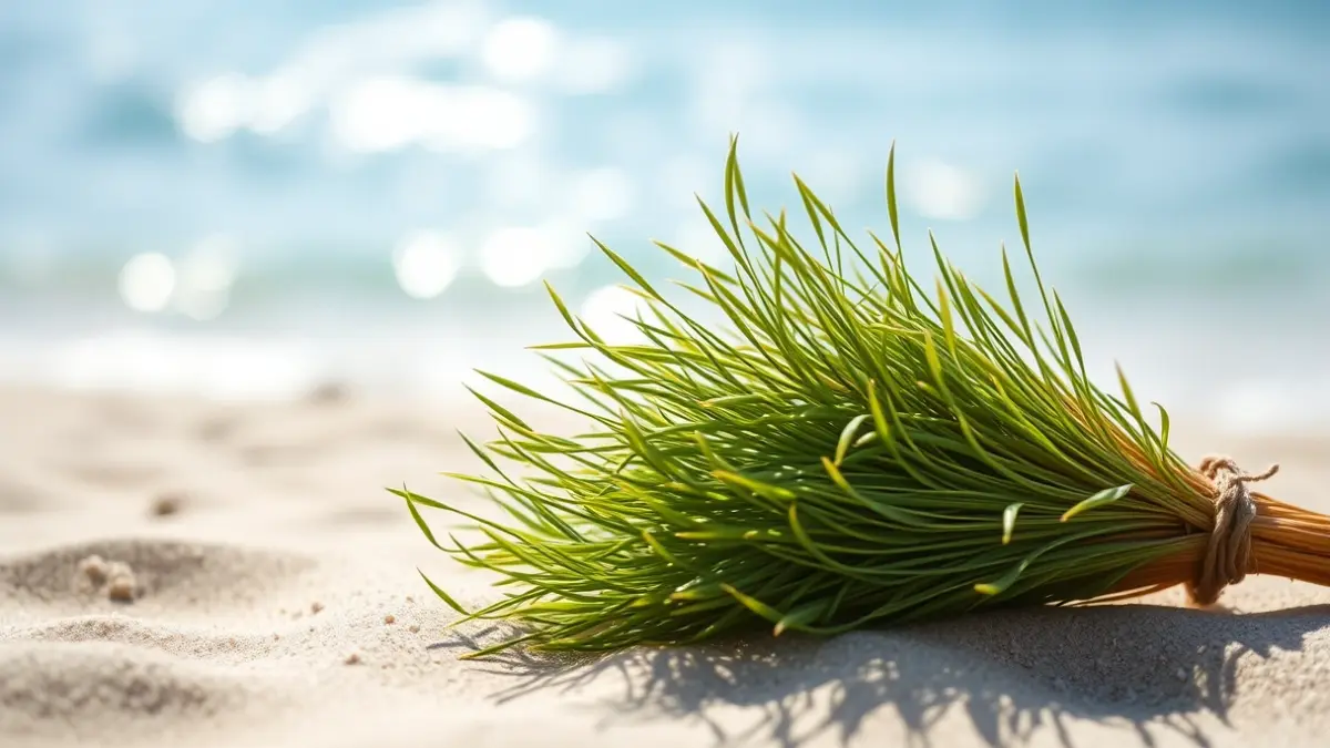 Imagen de haces de posidonia en la playa de Les Canyelles en Llançà.
