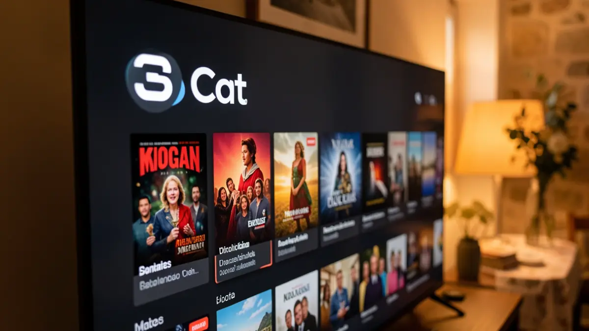 Generic interface of a digital streaming platform featuring the 3Cat logo.