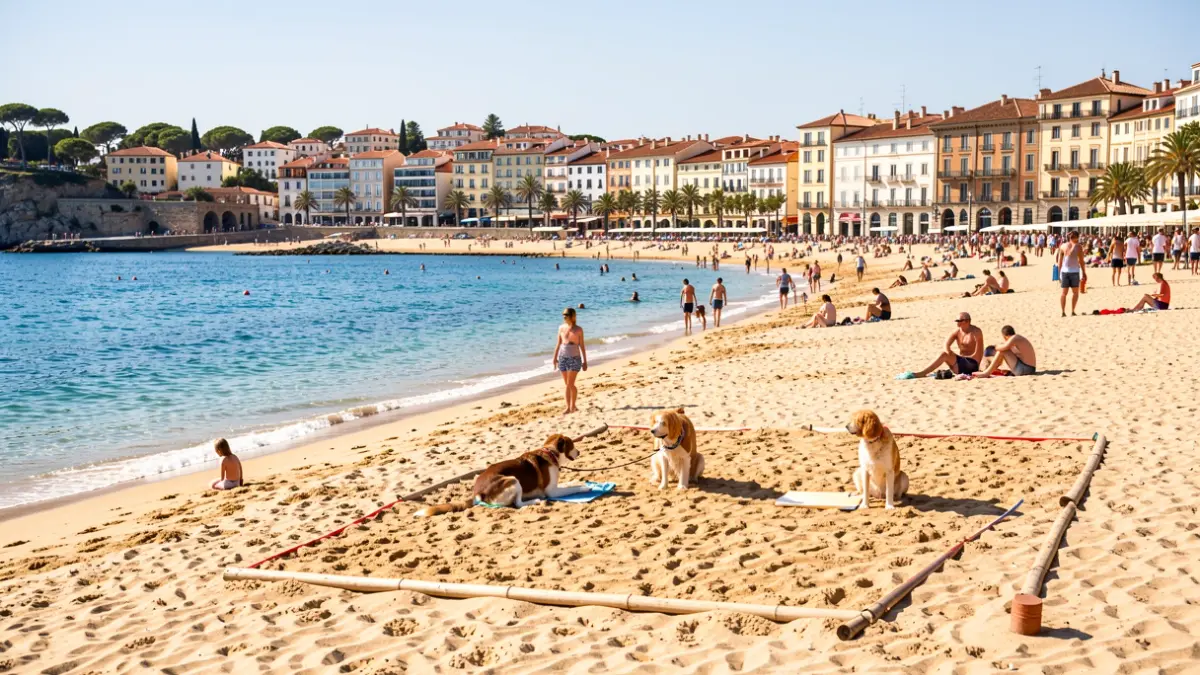 Imatge genèrica d'una platja catalana amb zona habilitada per a gossos.