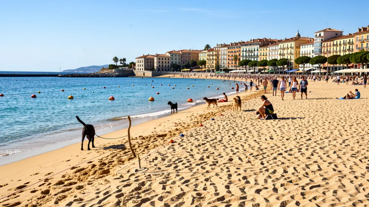 Imagen genérica de una playa catalana con una zona habilitada para perros.