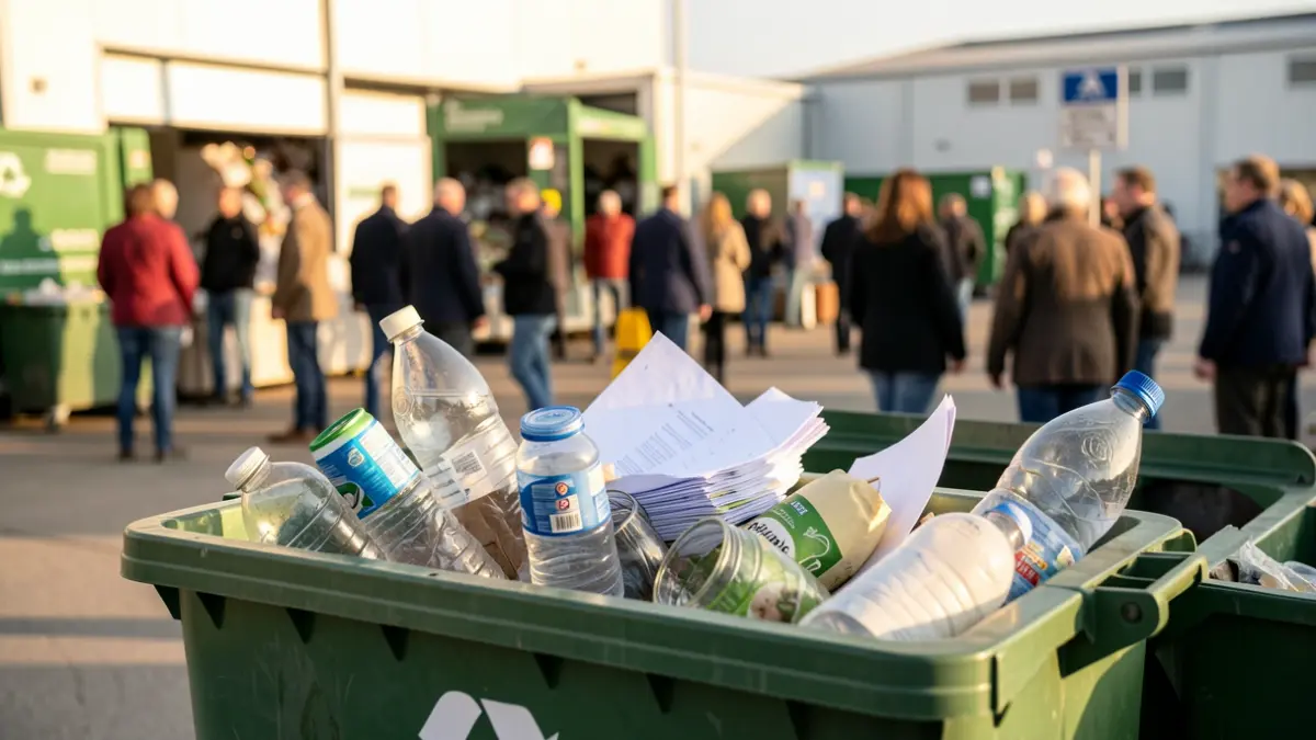 Imagen genérica de contenedores de reciclaje con residuos clasificados.