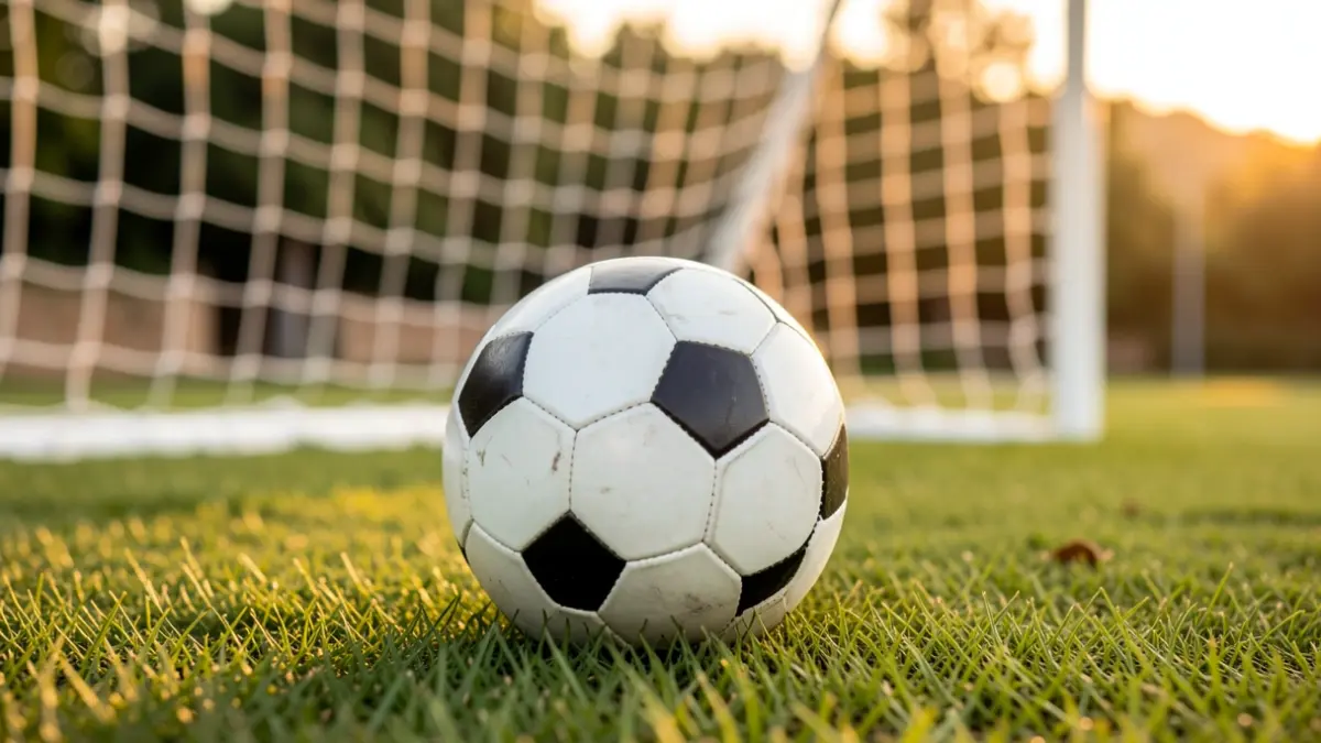 Generic image of a soccer ball on grass.