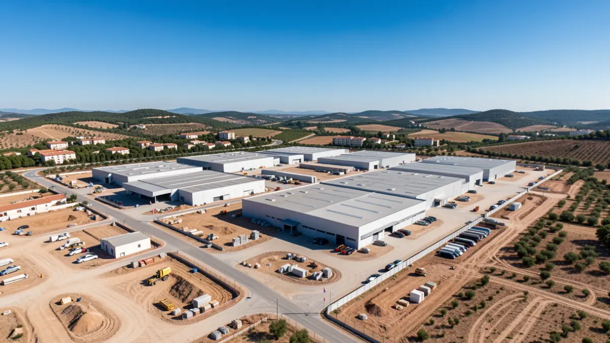 Imatge genèrica d'un polígon industrial en construcció a Lleida.