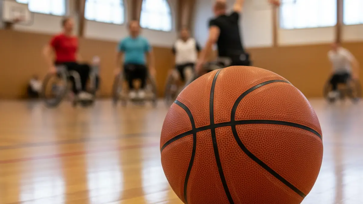 Imagen genérica de un balón de baloncesto en una cancha, simbolizando el deporte inclusivo.