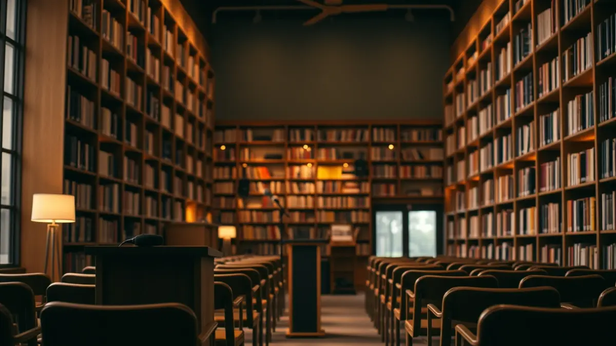 Generic image of a theater interior or cultural space with chairs and a cozy atmosphere