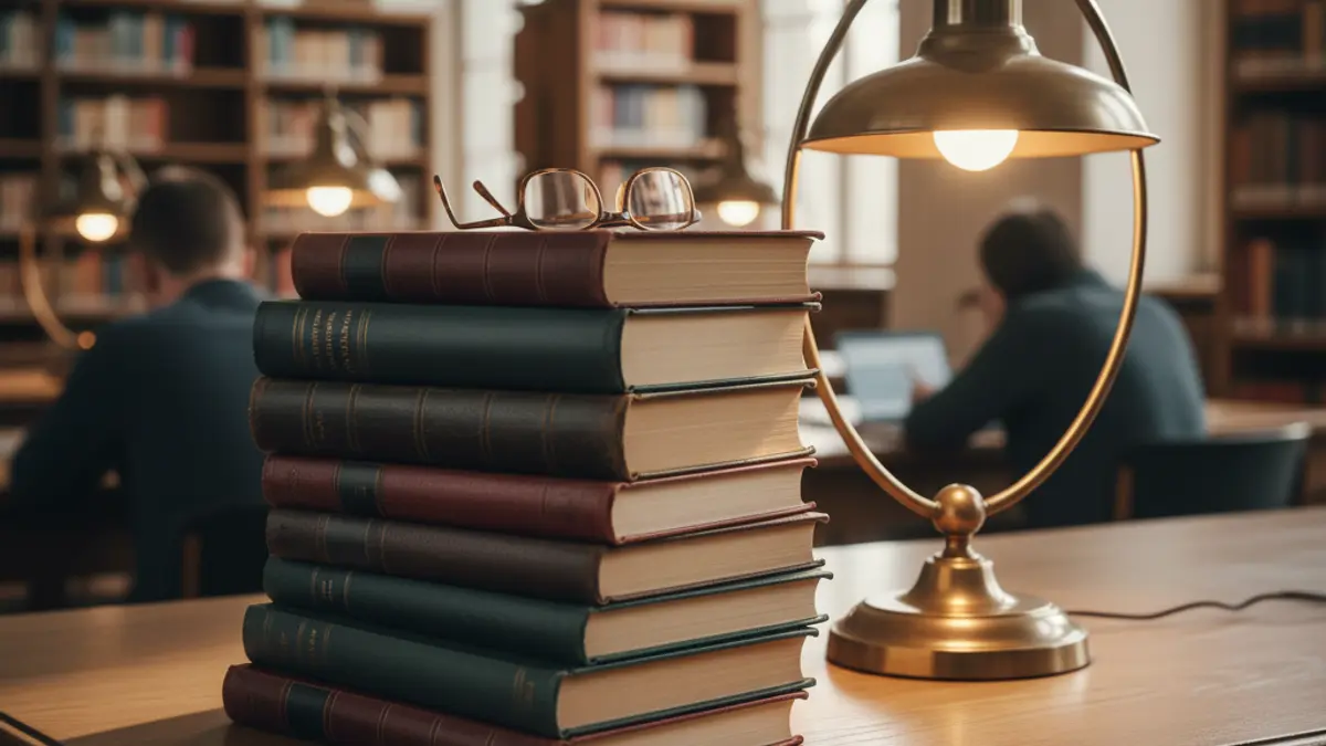 Generic image of books on a table, symbolizing Catalan language learning.